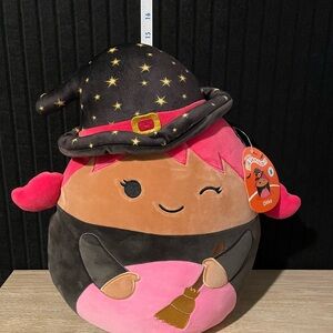 Squishmallows Ditka Winking Witch Plush with Pink Hair and Starry Black Hat 12"